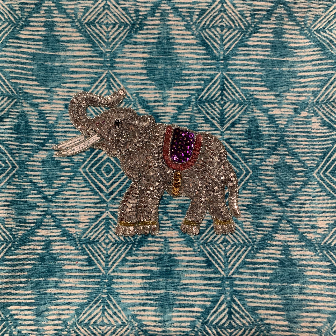 Sequin Elephant Throw Pillow